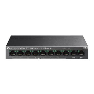 TP-LINK LS1210P 8-Port 10/100Mbps+2-Port Gigabit Desktop Switch with 8-Port PoE+